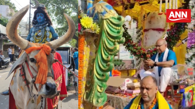 श्री अमरनाथ सेवा समिति द्वारा आयोजित शोभायात्रा की झांकी