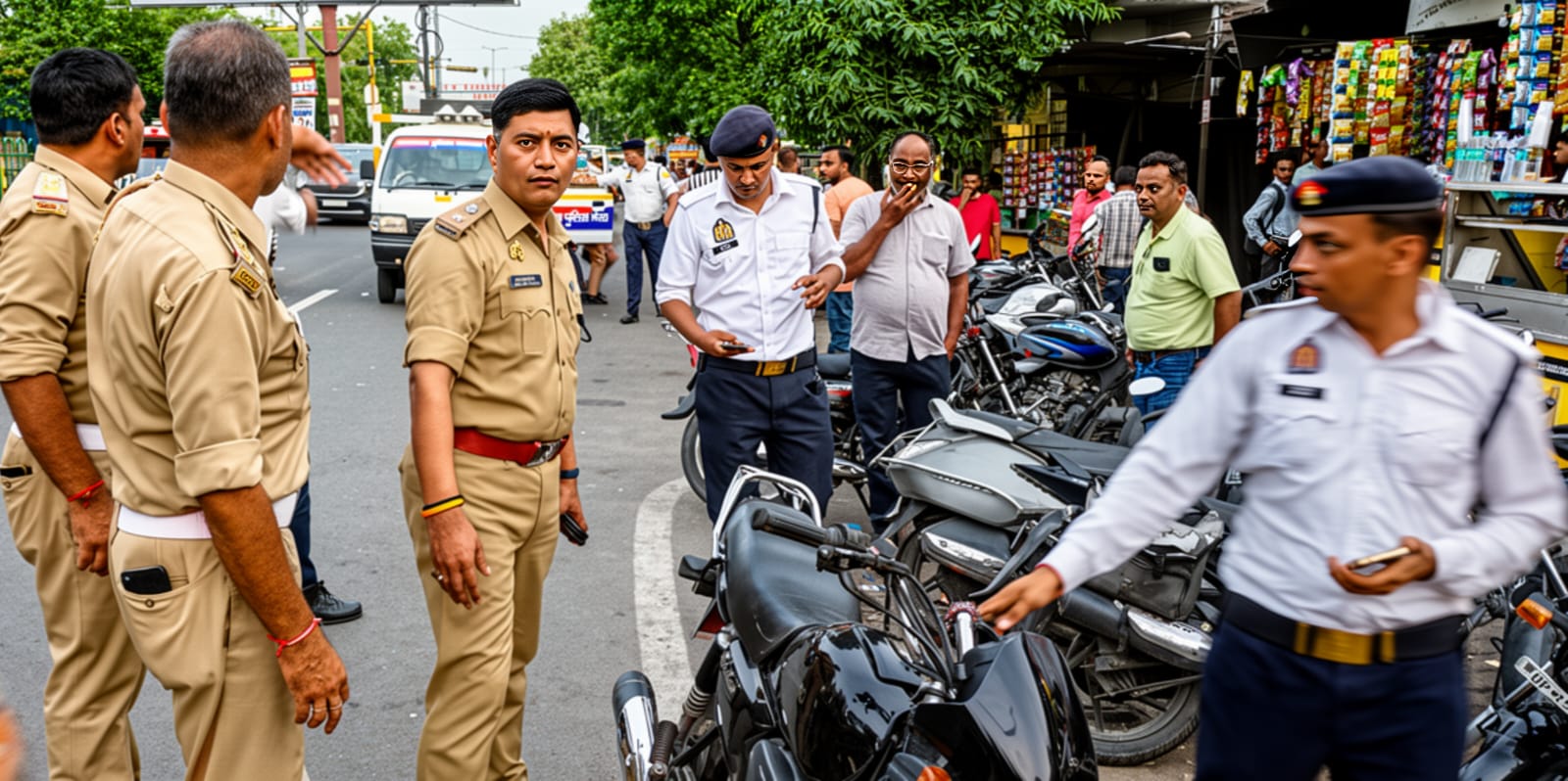 यातायात पुलिस द्वारा लाल कुर्ती क्षेत्र में सघन चेकिंग अभियान चलाया गया