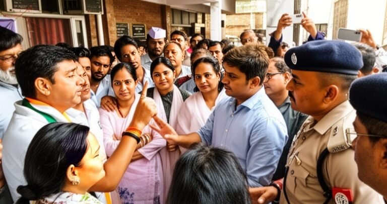 एडीएम सिटी और एसपी सिटी से नोक झोंक करते कांग्रेसी