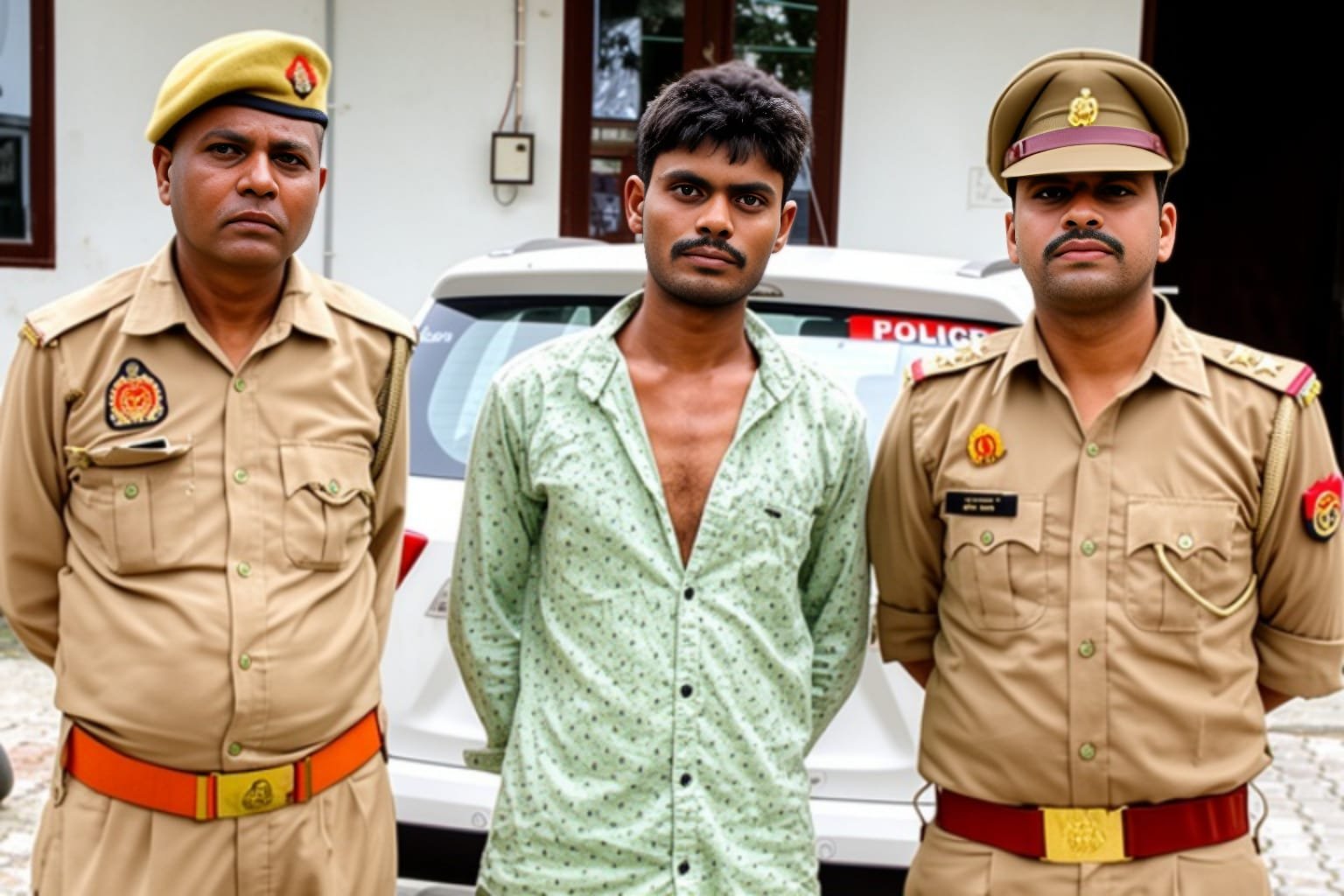 पुलिस गिरफ्त में आरोपी