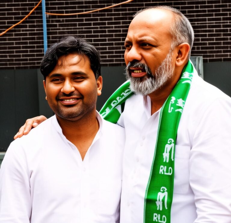 दीपक गोंड को बधाई देते रालोद नेता विनय प्रधान