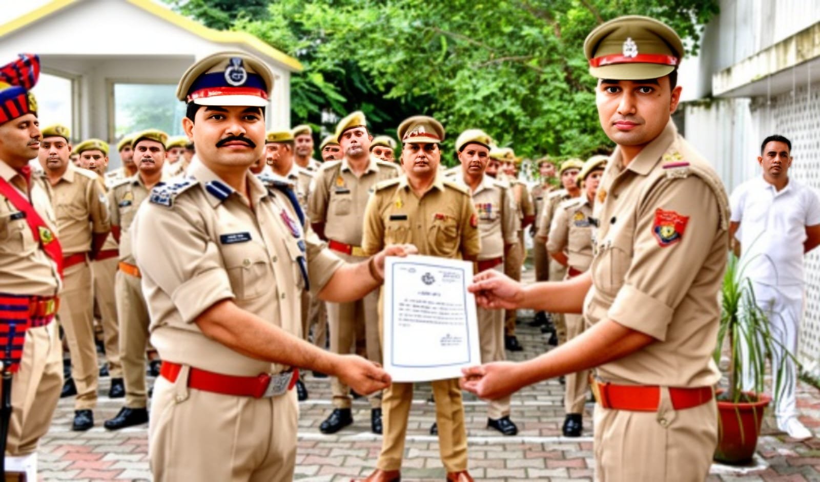 स्वतंत्रता दिवस पर पुलिस अधिकारियों का सम्मान करते हुए कलानिधि नैथानी (डीआईजी मेरठ परिक्षेत्र)