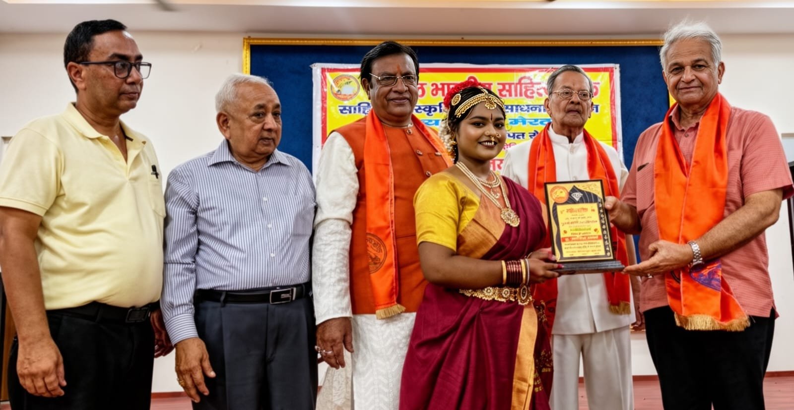 साहित्य लोक केंद्रीय शाखा द्वारा आयोजित कार्यक्रम में प्रस्तुति देने पर आनंदिता आचार्य को किया पुरुस्कृत