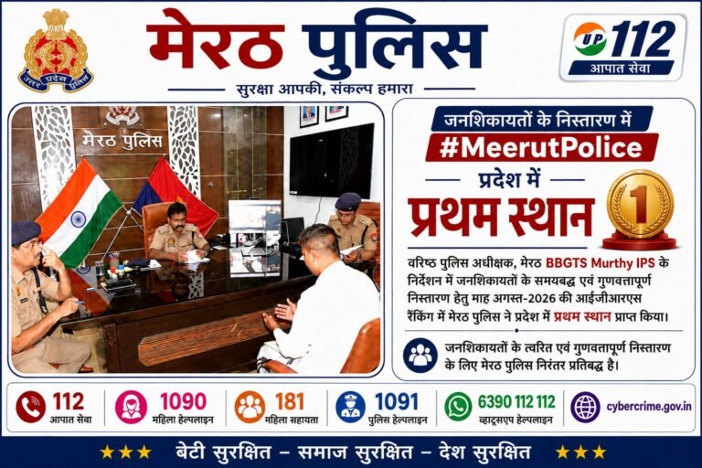 मेरठ पुलिस ने जारी की सोशल पोस्ट