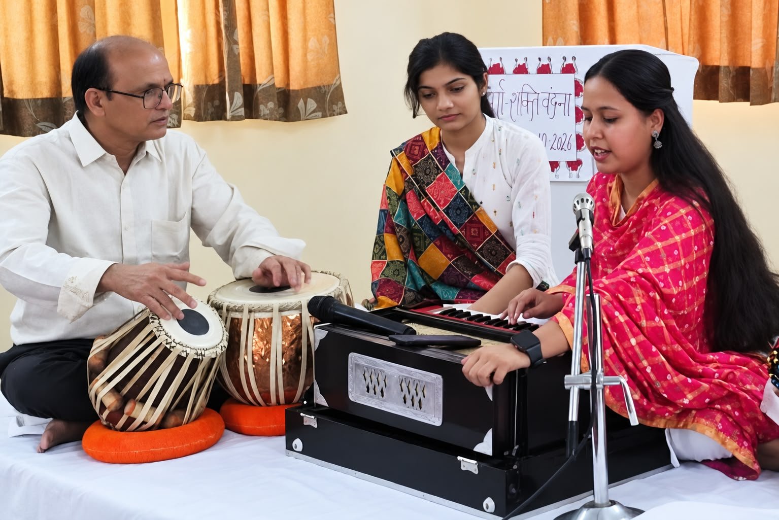 छात्राओं ने नृत्य और भजनों के माध्यम से की मातृशक्ति की आराधना